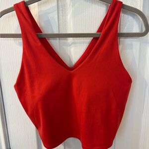 All In Motion Vibrant Red V-Neck Crop Tank size L